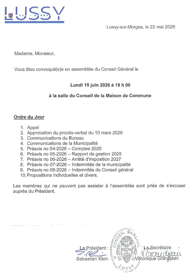 Dernière séance du Conseil général - législature 2021-2026